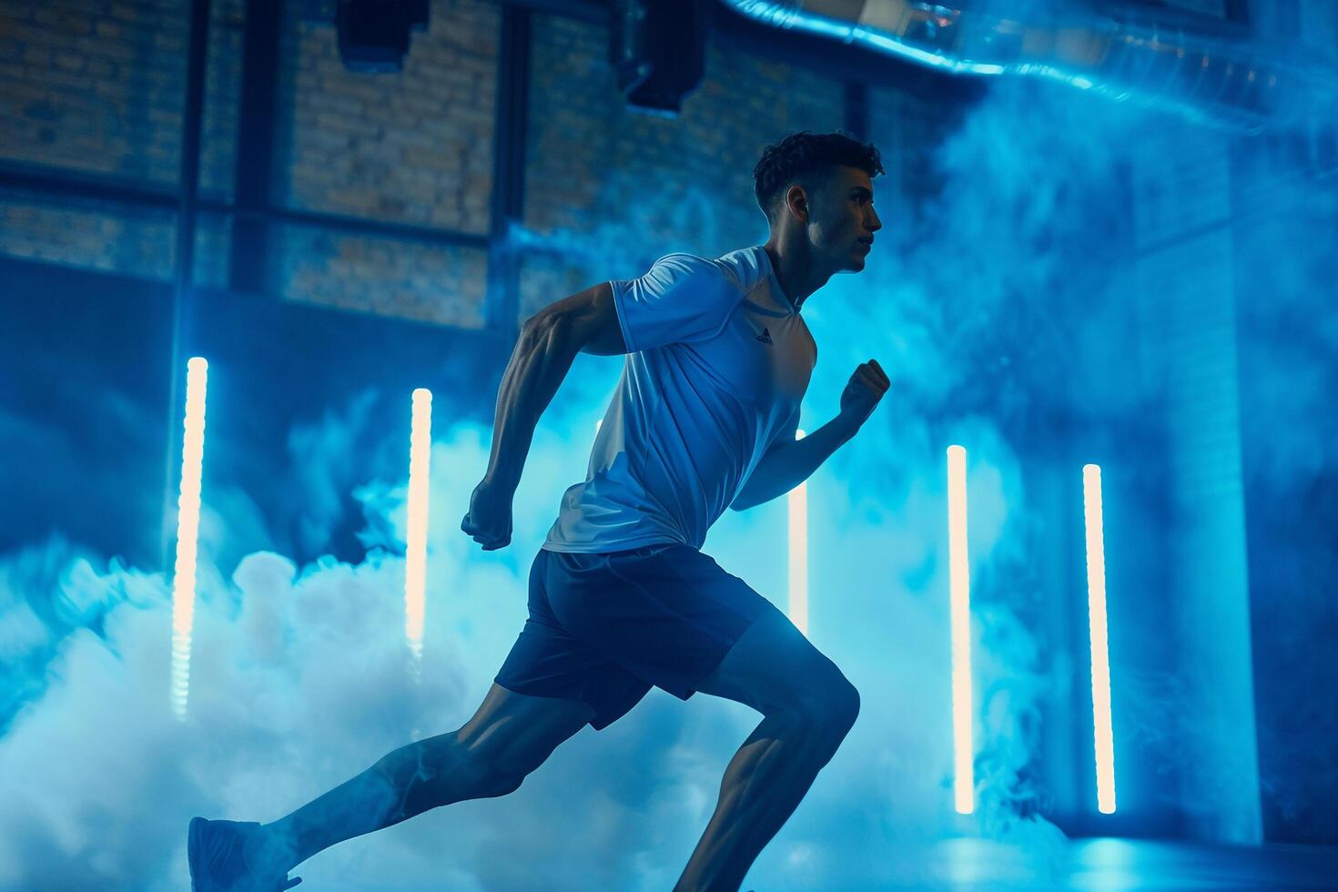 Man in  Active Sportswear with a Deep Background photo