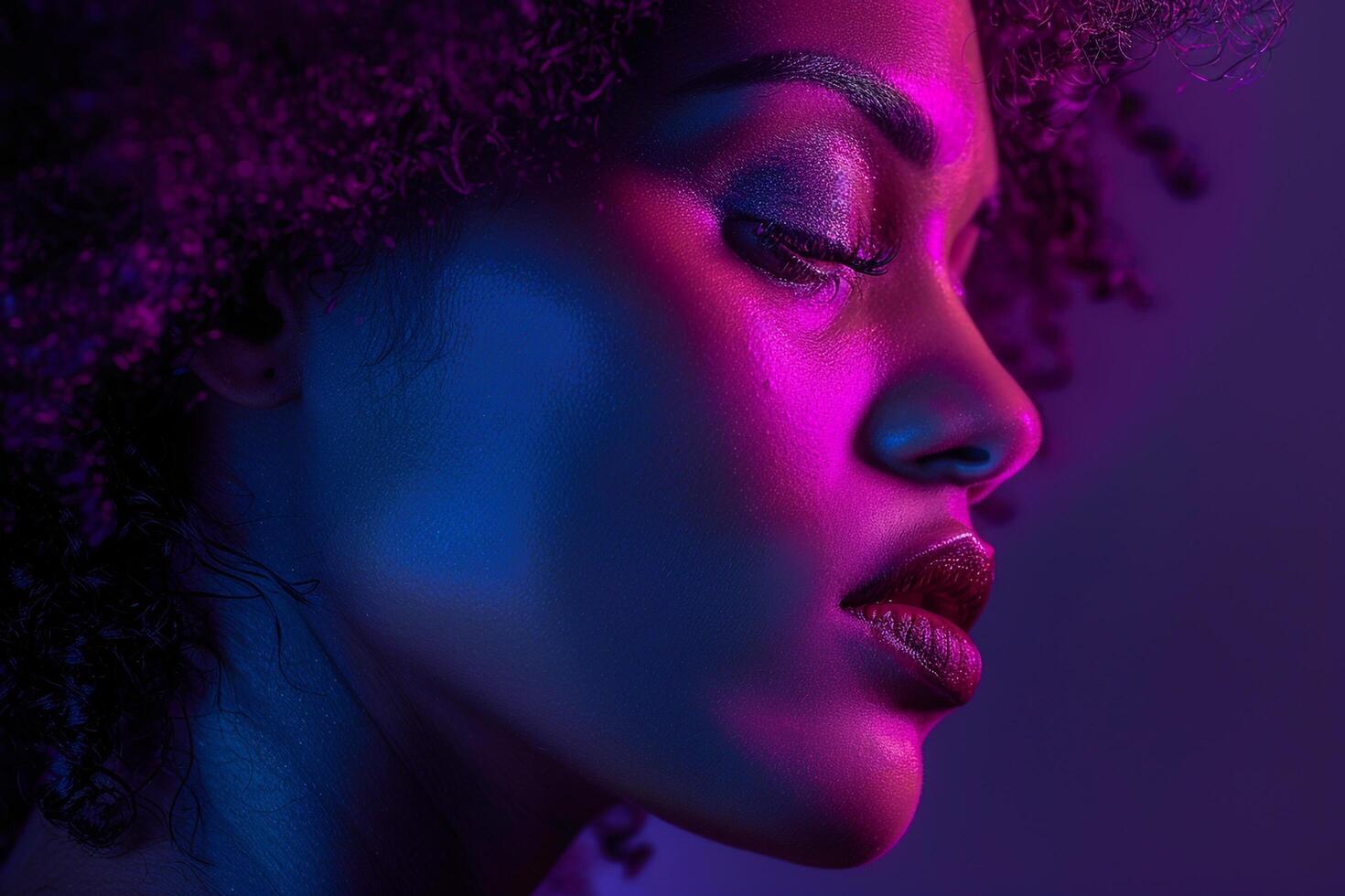 Intriguing Portrait with Deep  Makeup Background photo