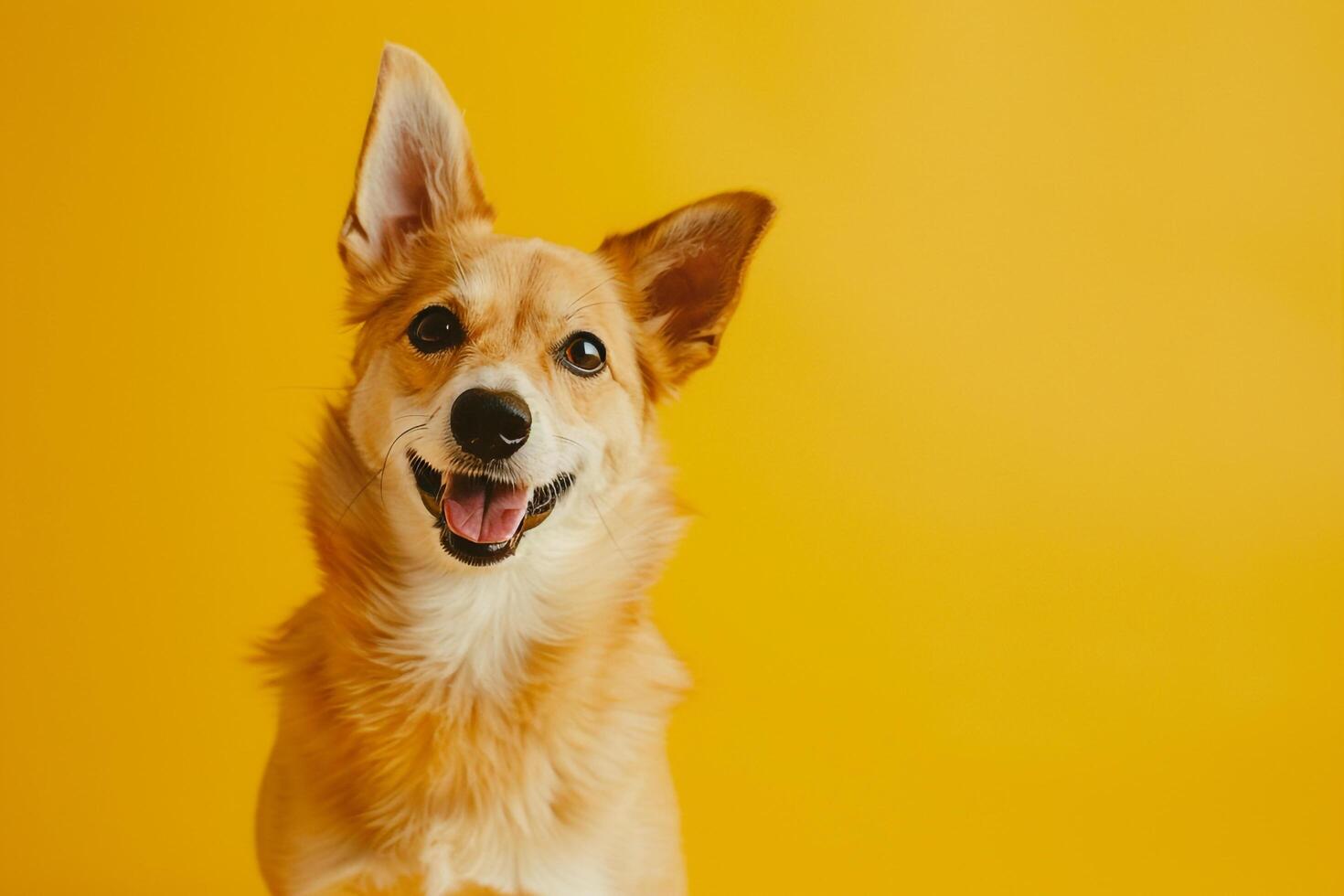 Joyful dog with   background photo