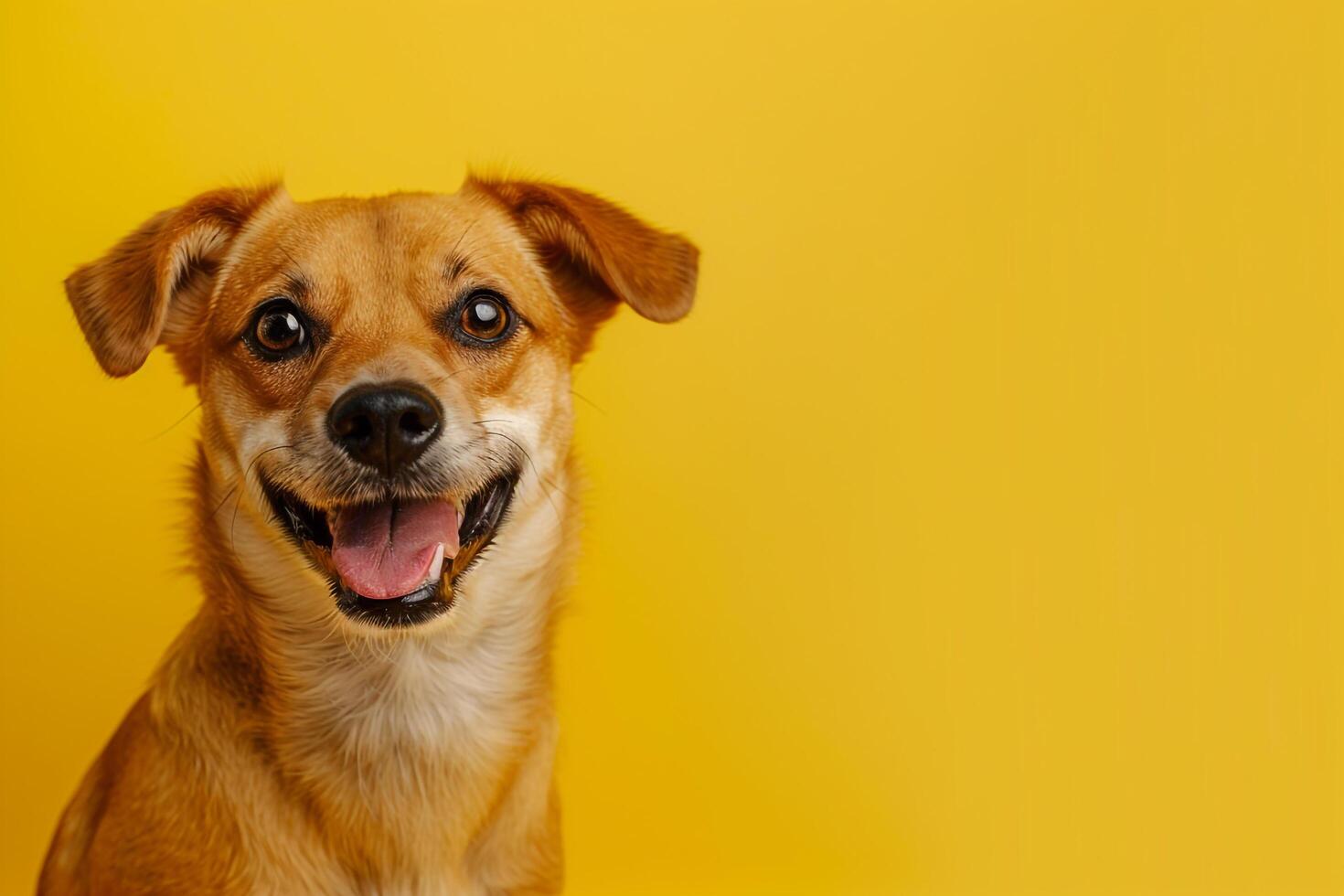 Dog looking happy against   background photo