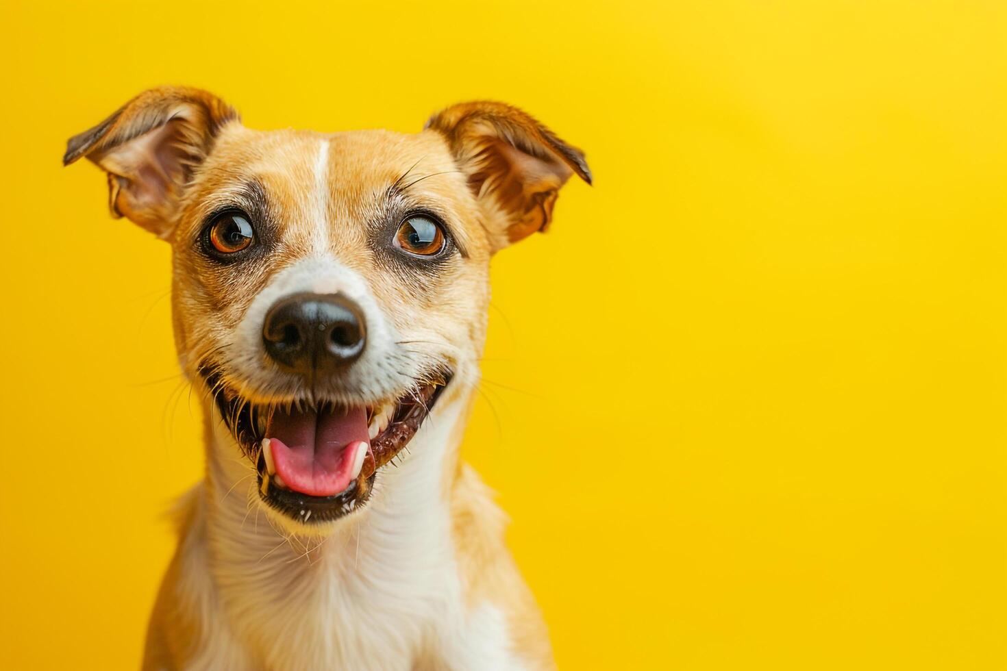 Happy dog with   Background photo