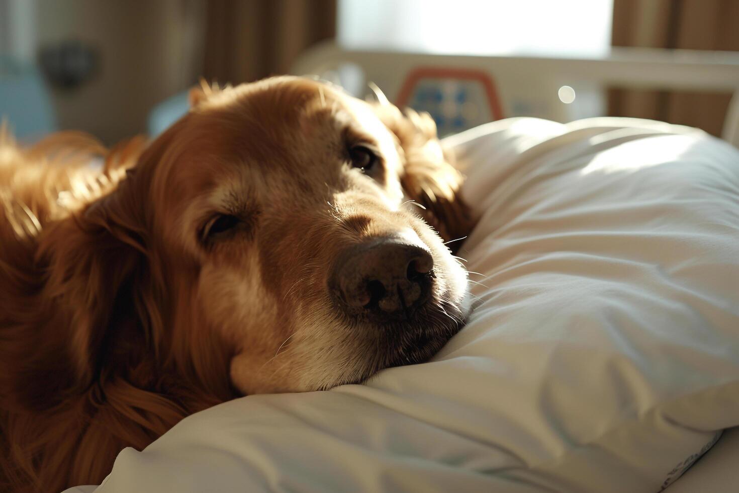 Dog Providing Emotional Therapy to a Hospital Patient for Comfort and Healing photo