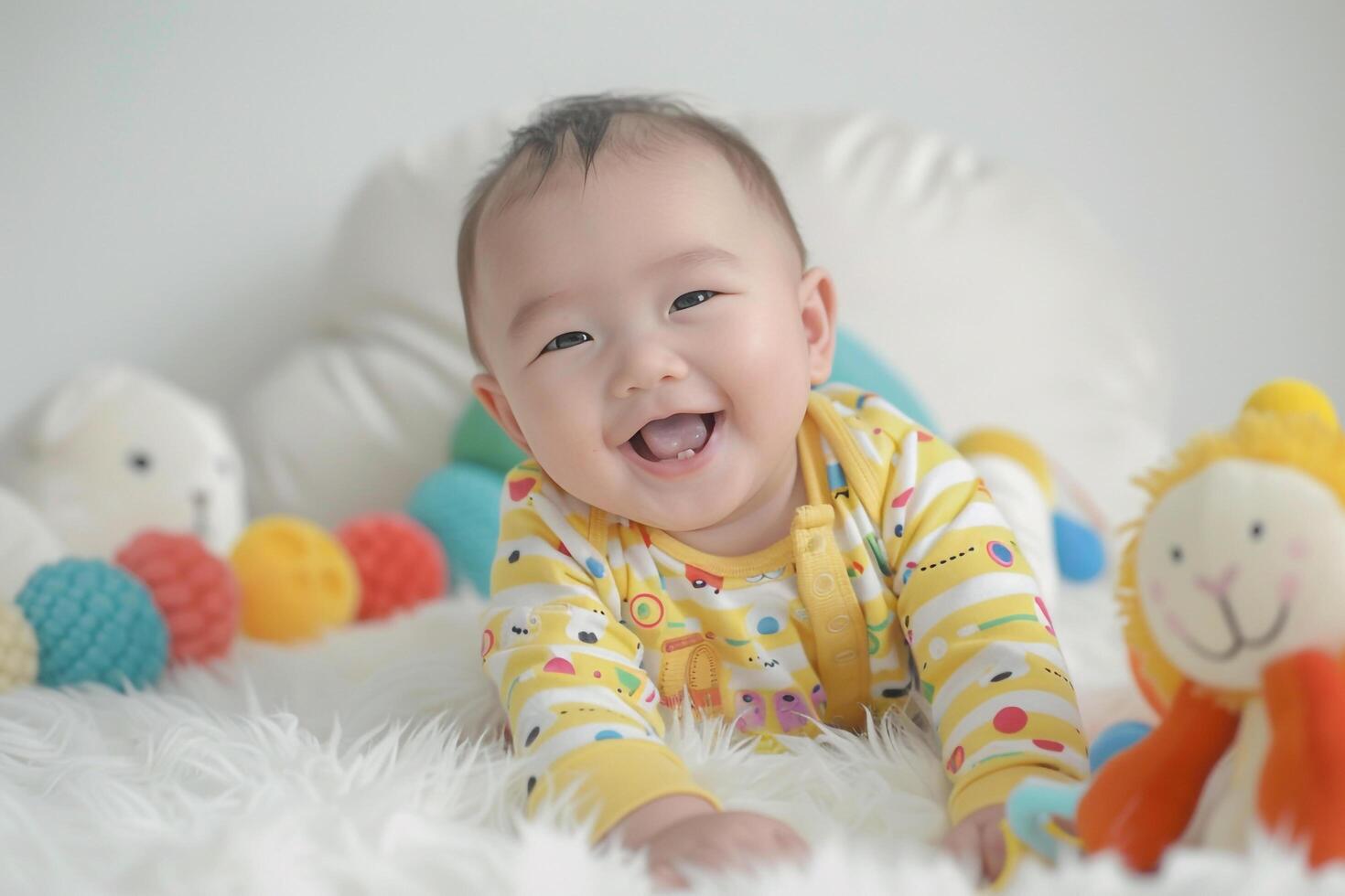 Baby with Toys in a Joyful Environment Enjoying Playtime and Exploration photo