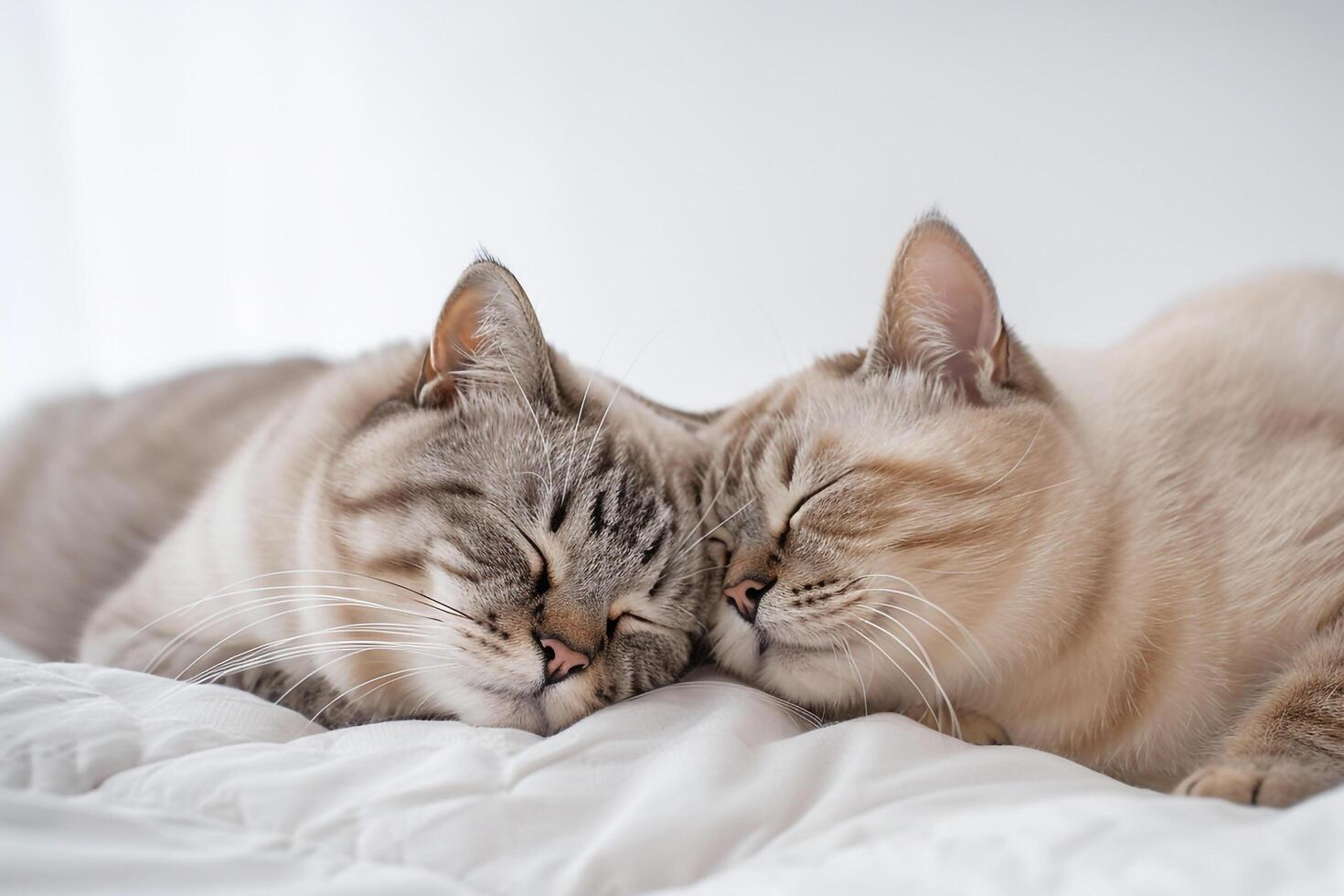 Playful Cats with Various Expressions in Cozy Home Background photo