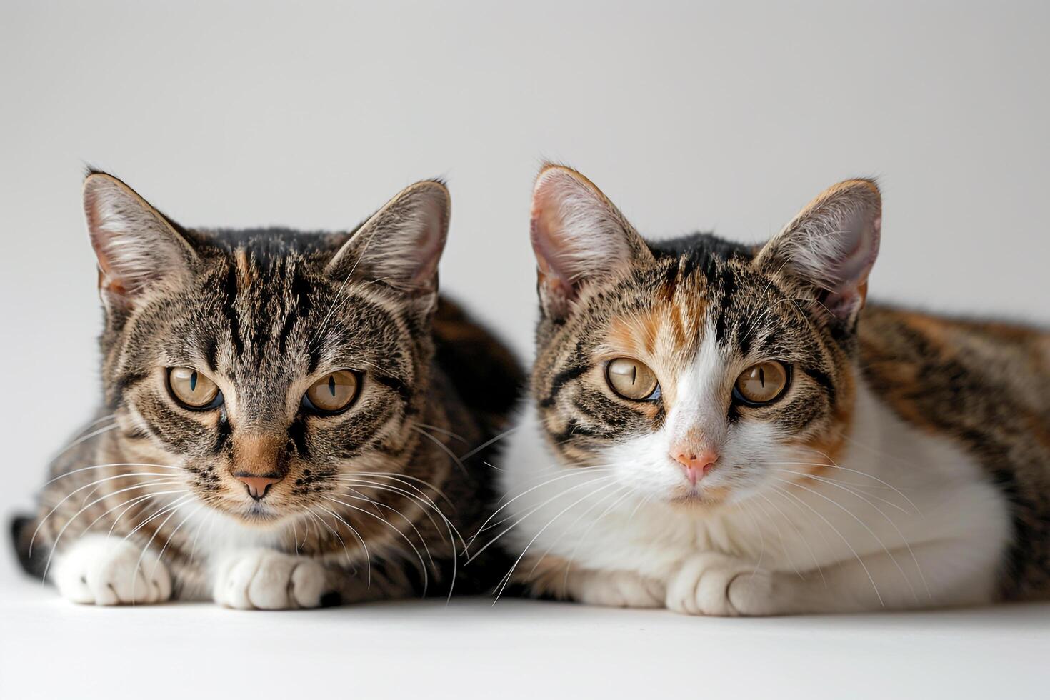 Expressive Cats with   Personalities in Cozy Living Room Background photo