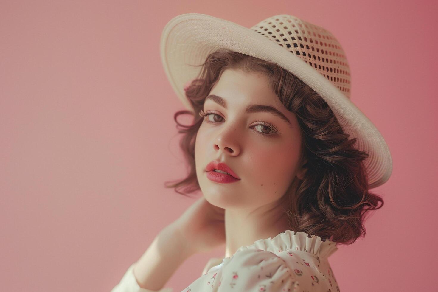 Woman in Vintage Background photo