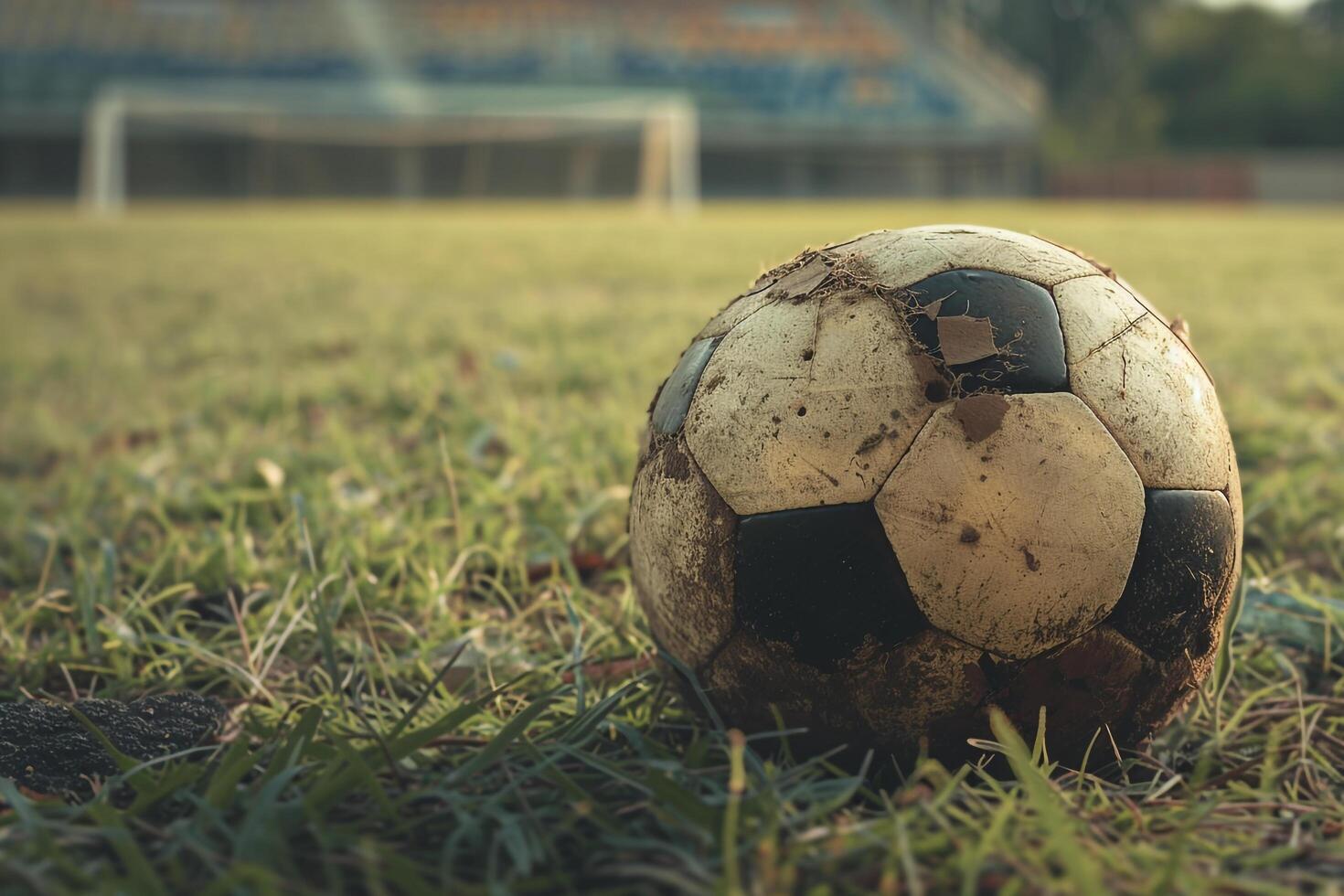 Soccer Ball on Grass Background photo