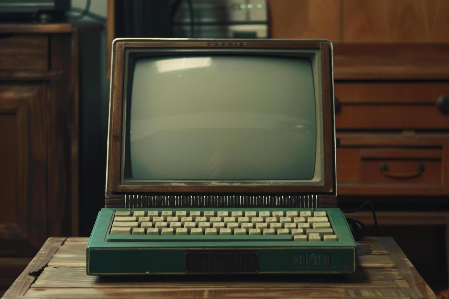 Vintage Laptop Mockup Background photo