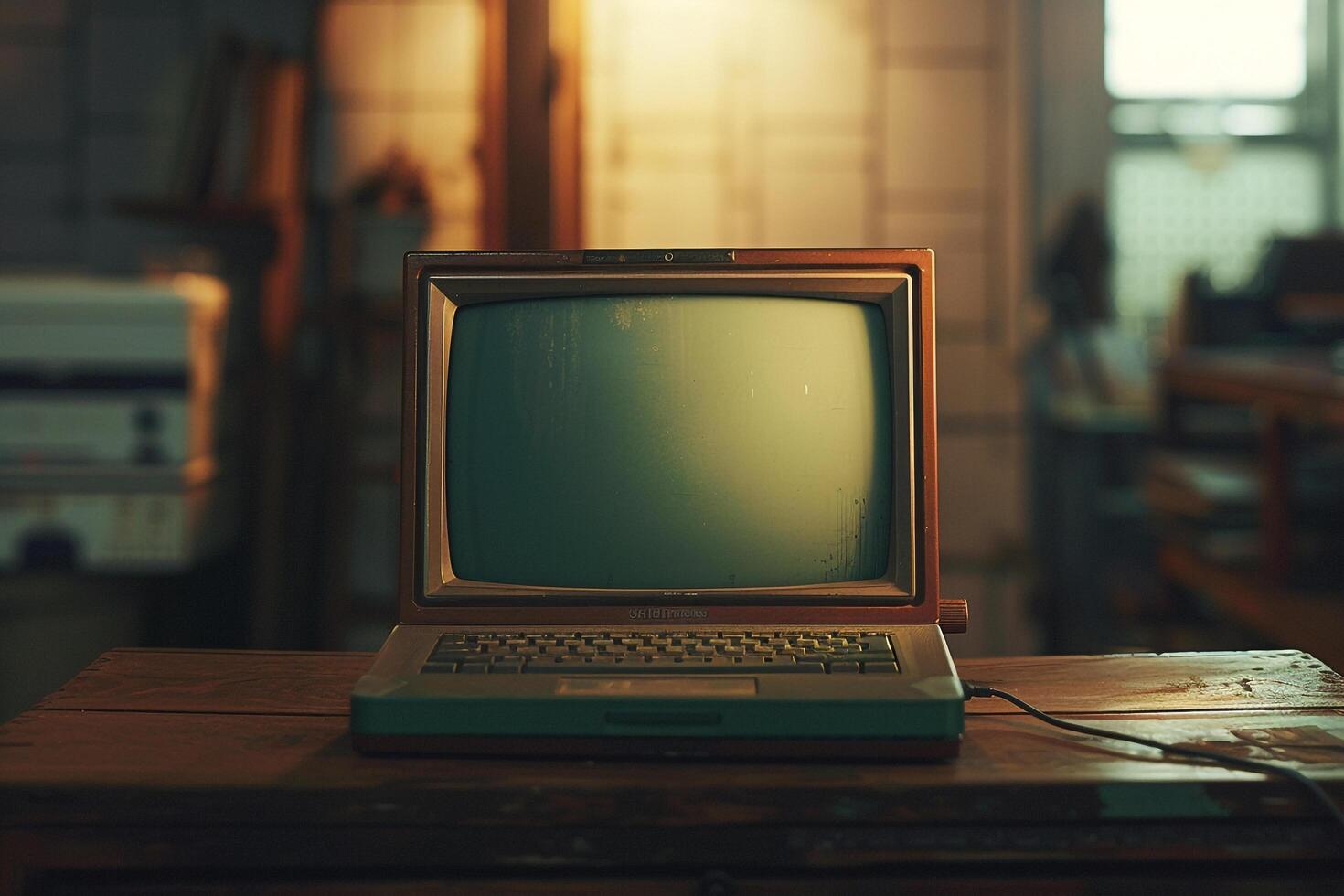 Vintage Laptop Mockup Background photo