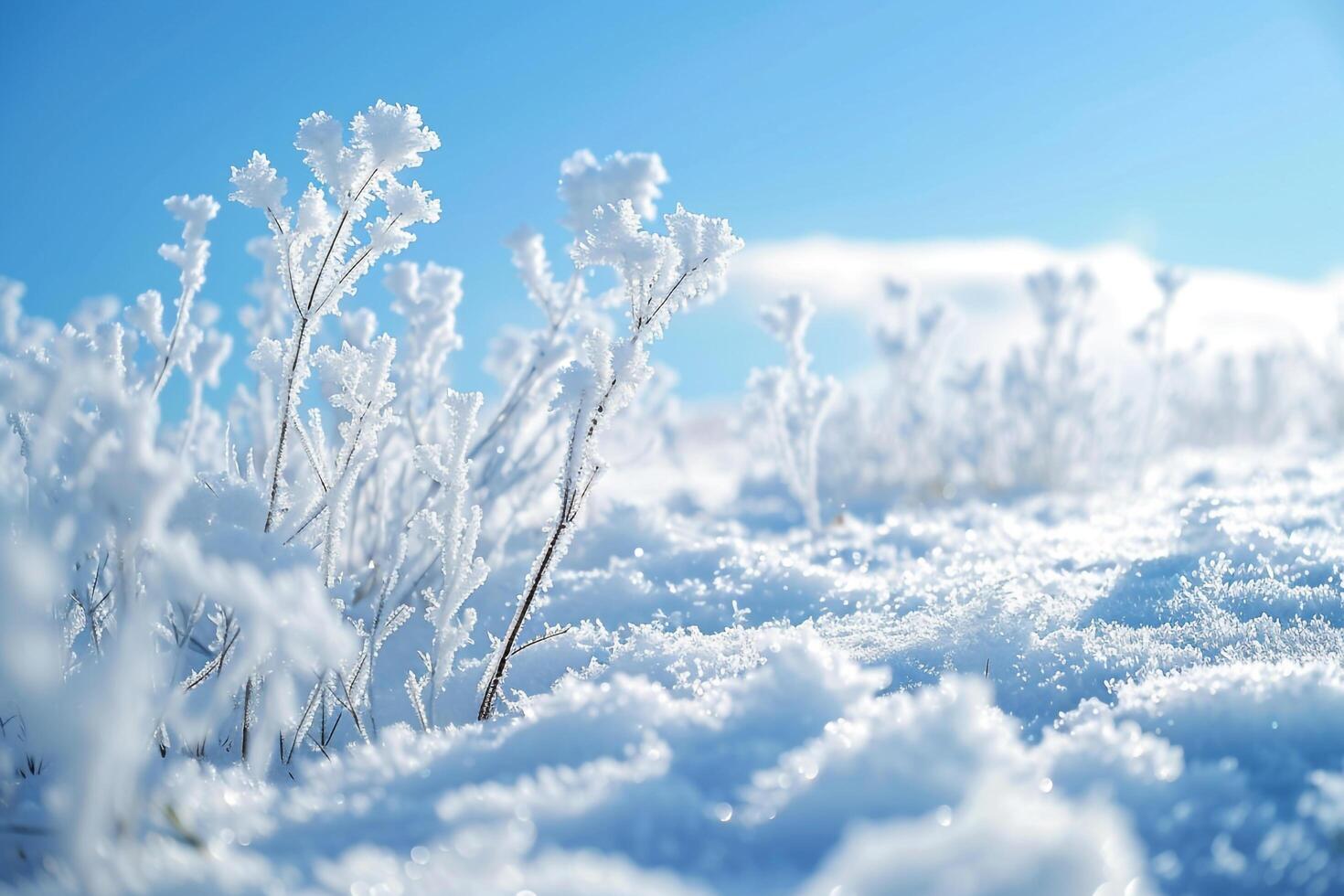 Beautiful Snowy Landscape Under a  Winter Sky Background photo