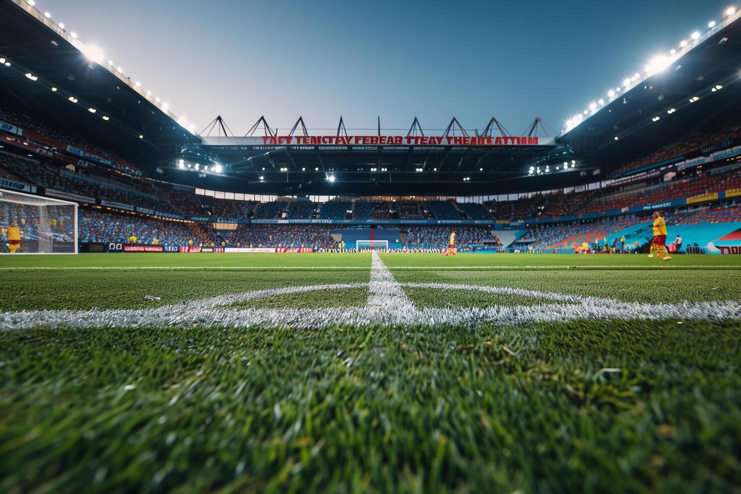 Soccer Players Ready for a Corner Kick on the Field Background photo