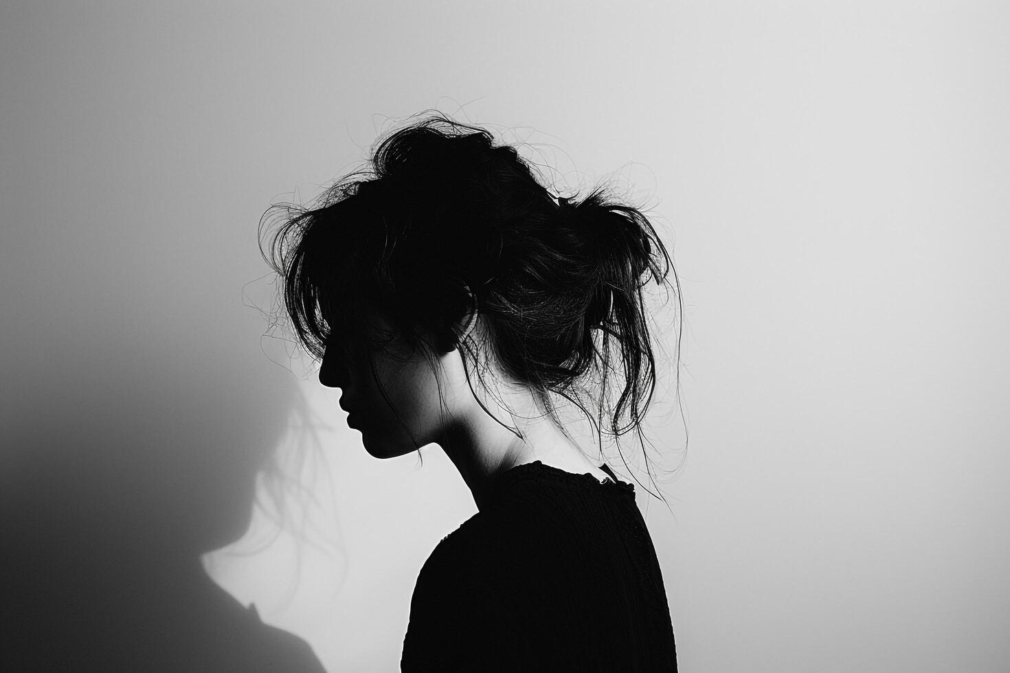 Portraitdesktop setup using shadows and negative space photo