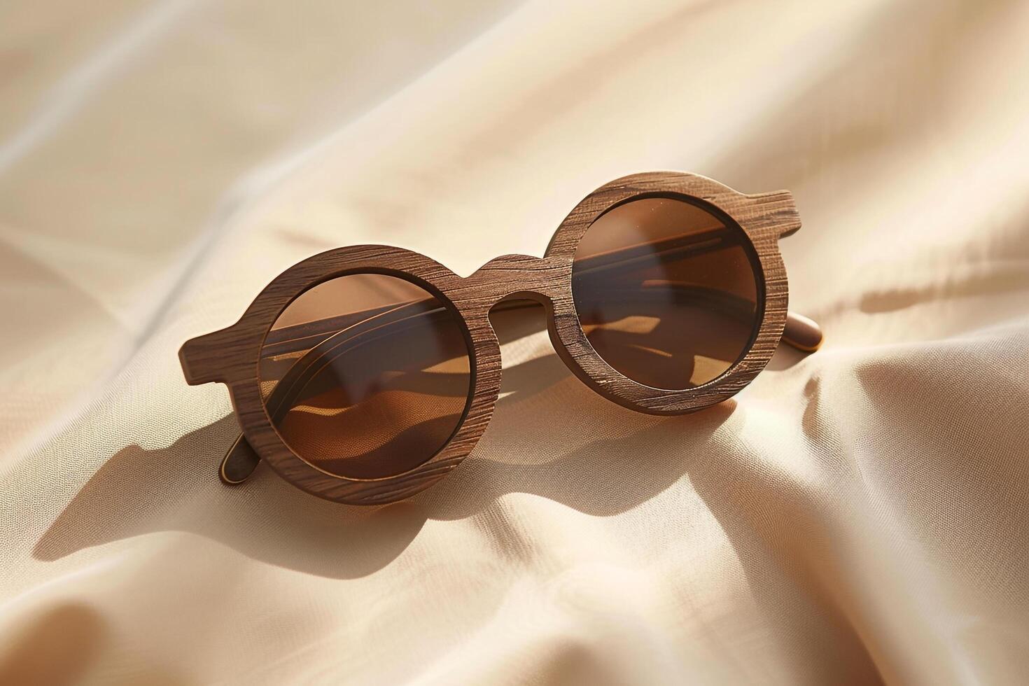 Fashionable Wooden Sunglasses Background photo