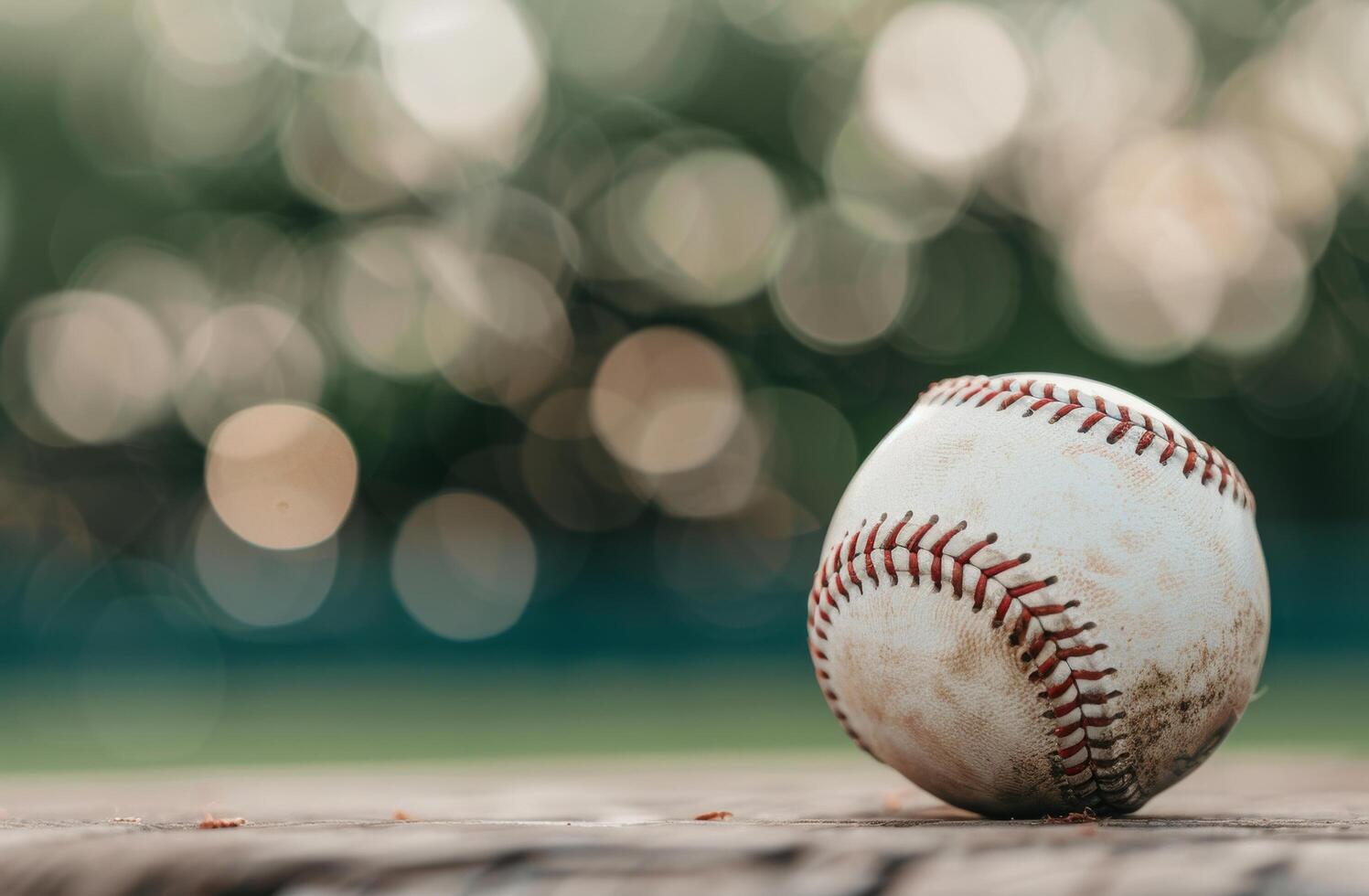 Baseball on a Field Bench photo