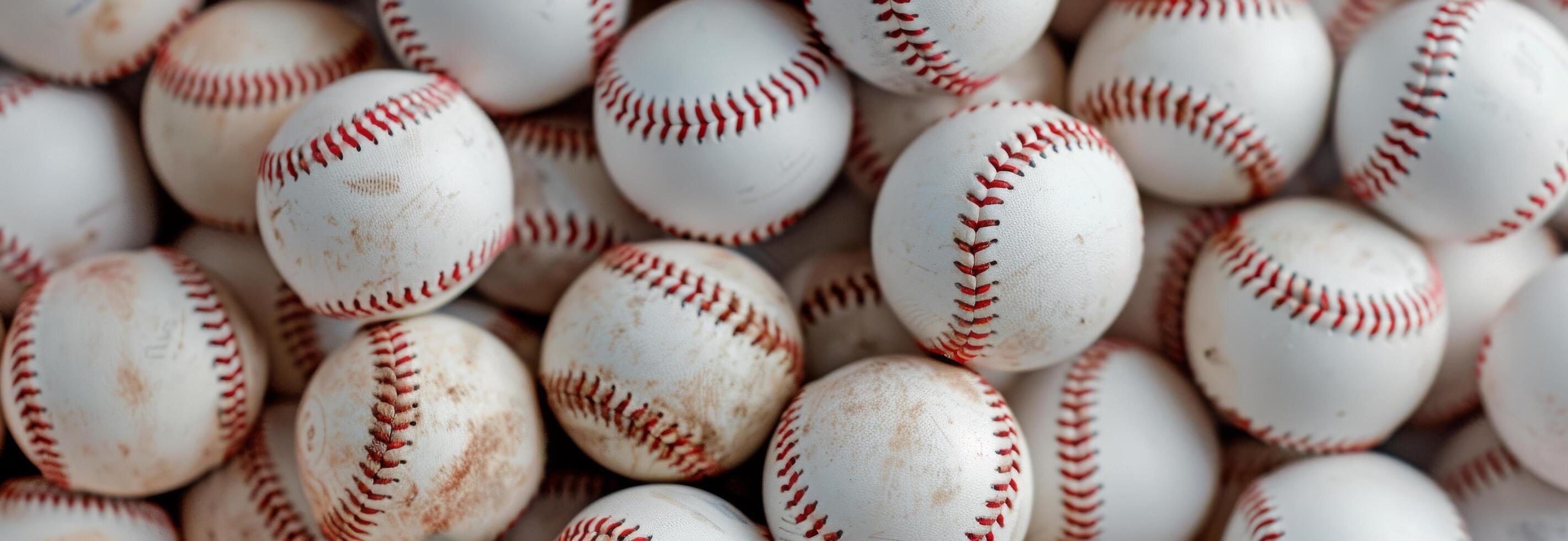 Closeup of Baseball Balls photo