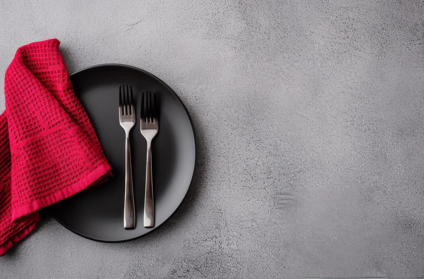 Table Setting With Fork and Napkin photo