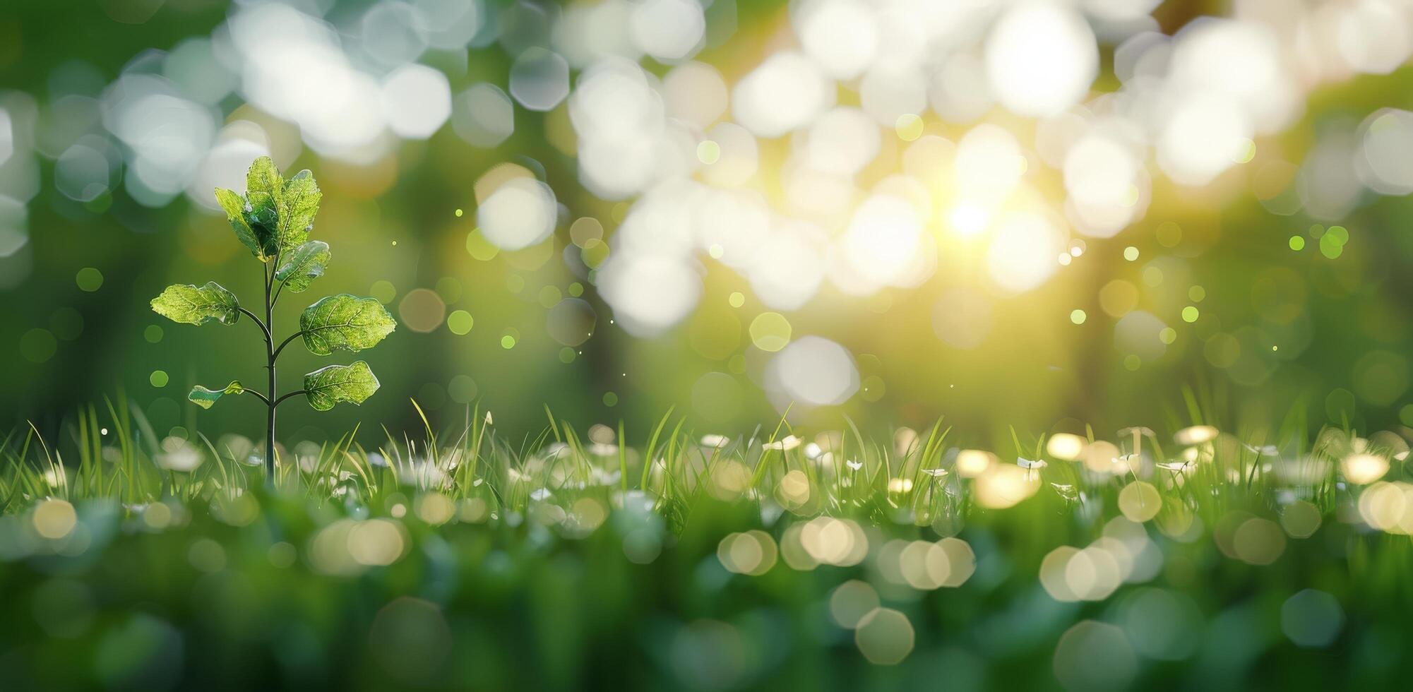 Sapling Growing in Sunlight photo