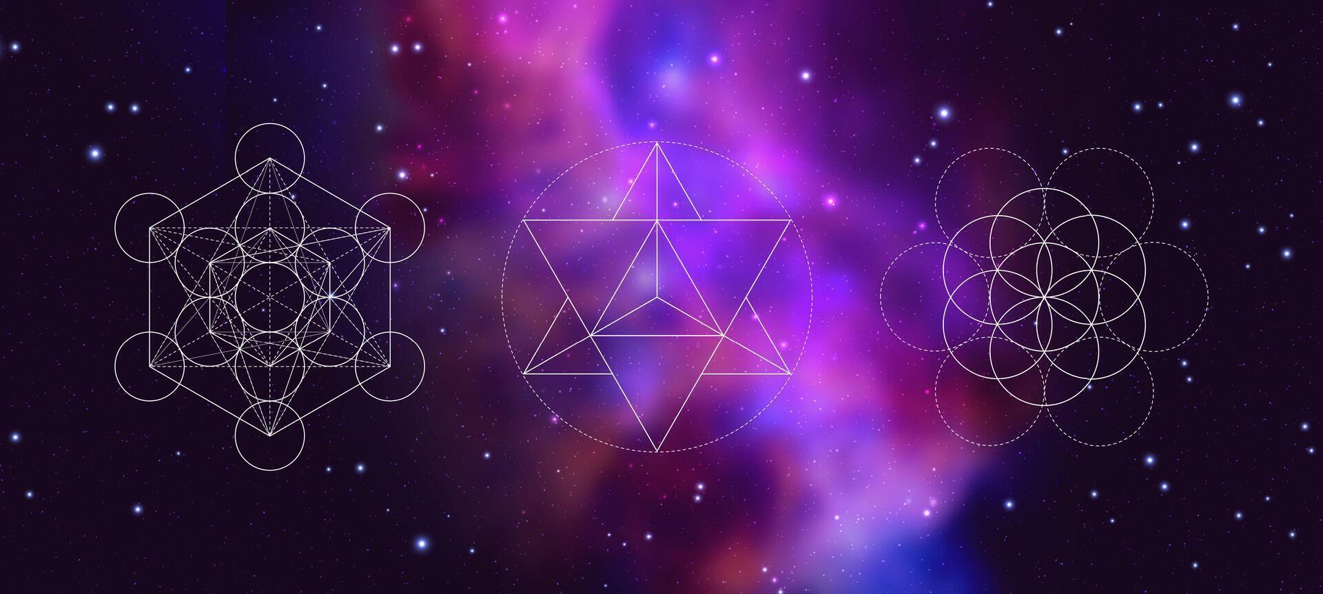 Mystical sacred geometry symbol. Spirituality, harmony vector