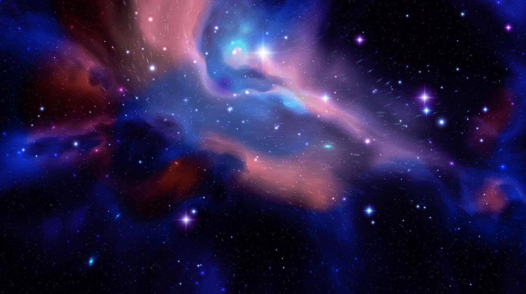 Space background with realistic nebula and shining stars. Magic colorful galaxy with stardust vector