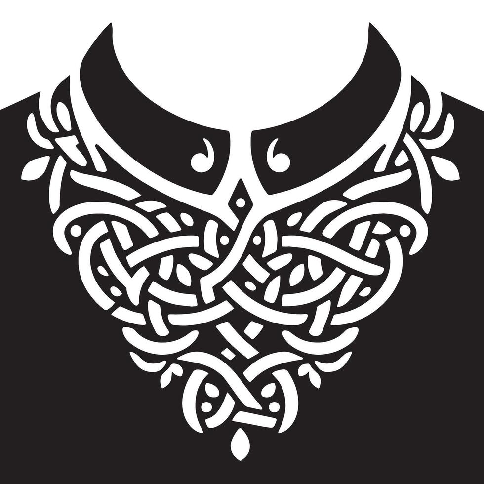 collar design for kameez vetor art, black and white vector