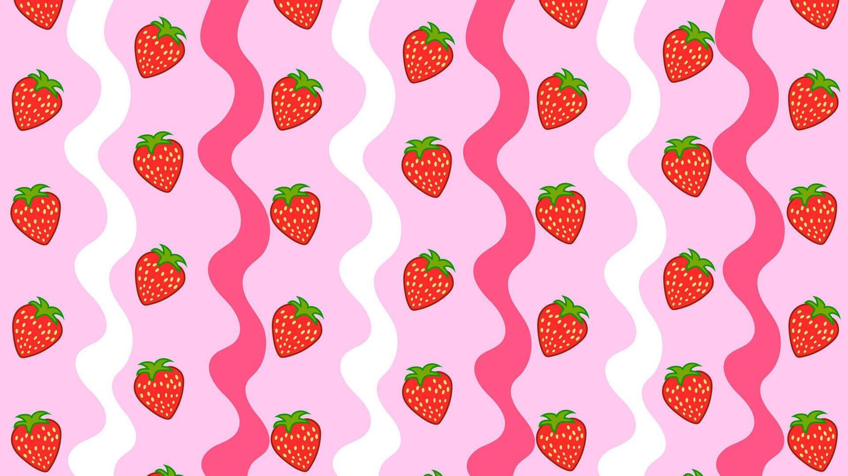 Strawberry pattern background vector