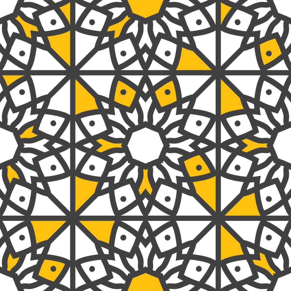 Seamless colored geometric pattern with mandala shape. Best design for web-design, fabric, wrapping paper, wallpaper. vector