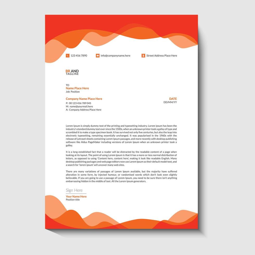 Corporate letterhead template design vector