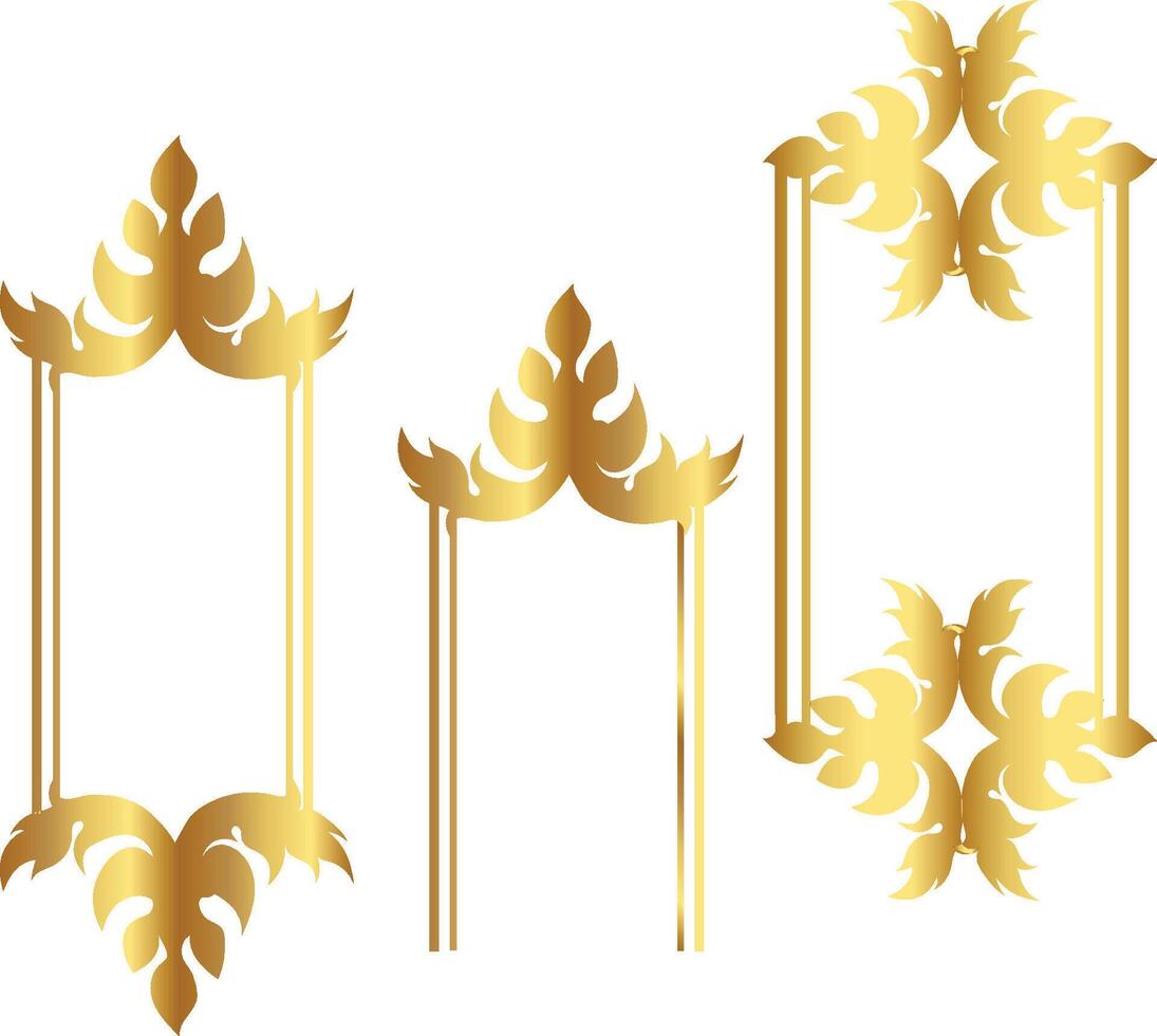 Gold frames rectangle vector