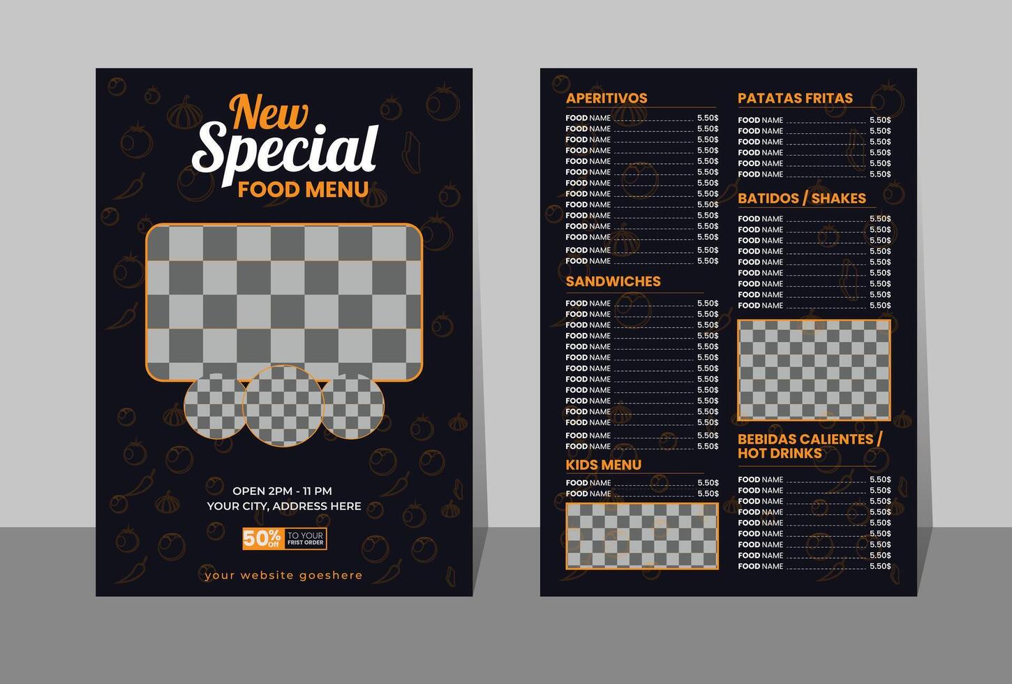 Restaurant Manu and flayer or social media post vector