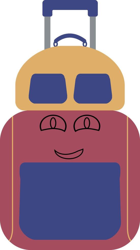 Smiling travel bag for travel design banner advertising. vector