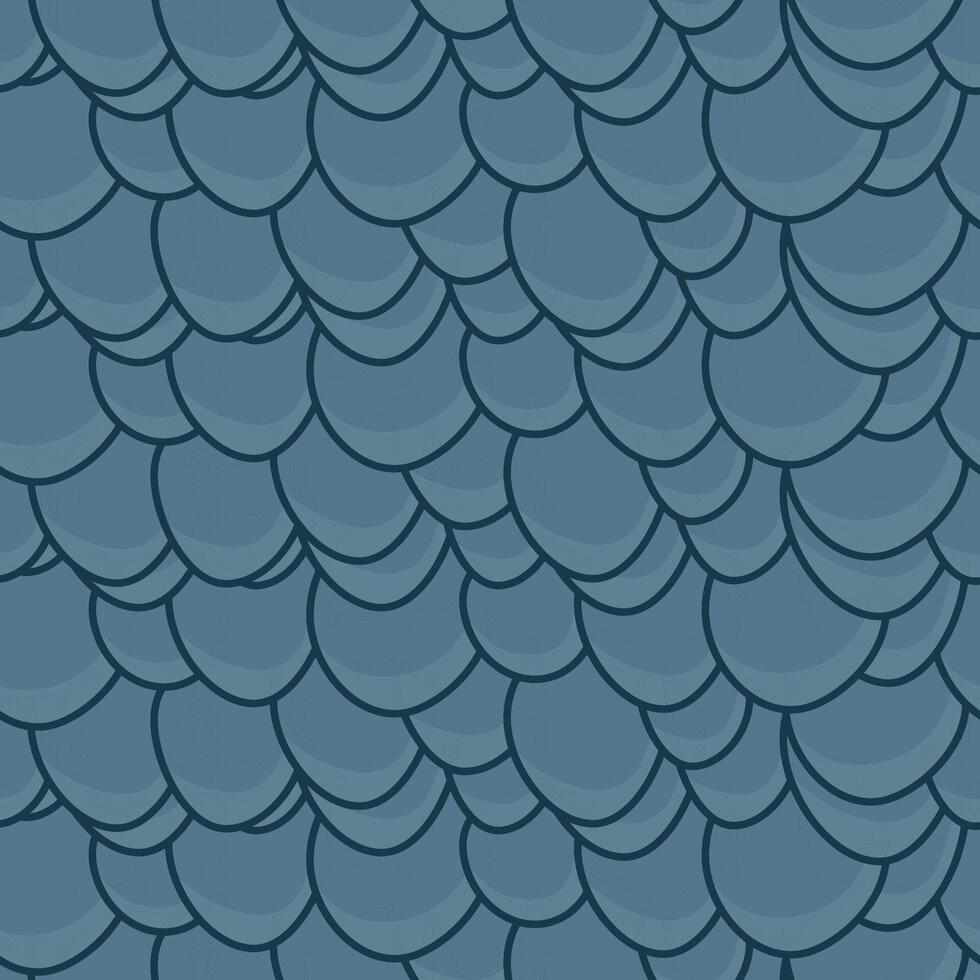 Blue dinosaur skin scales in seamless pattern vector