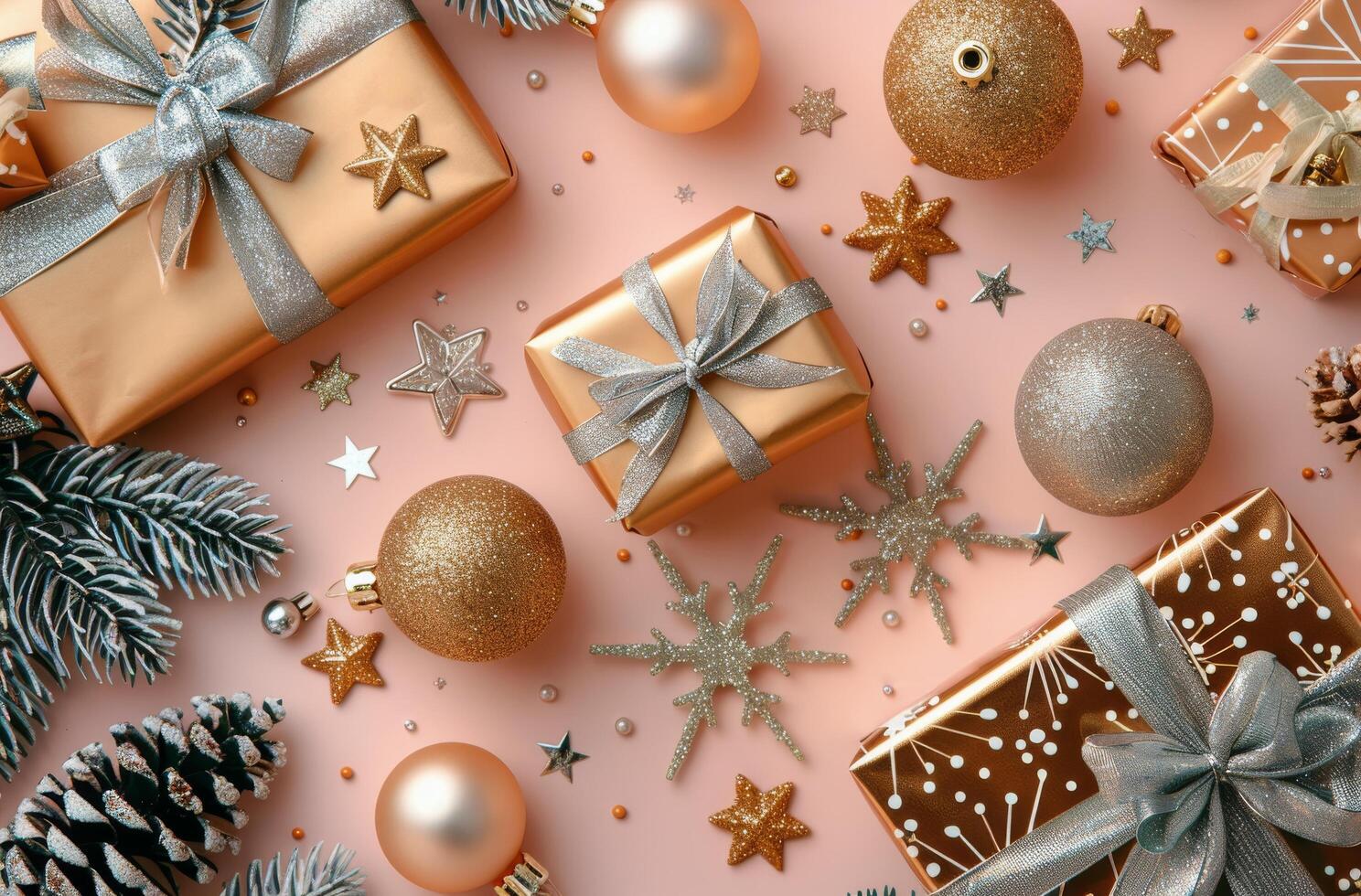 Rose Gold Christmas Decor photo