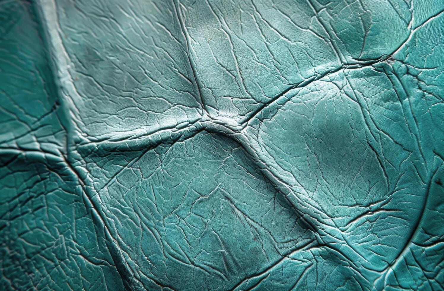Close Up Of Teal Leather Upholstery With Button Detail photo