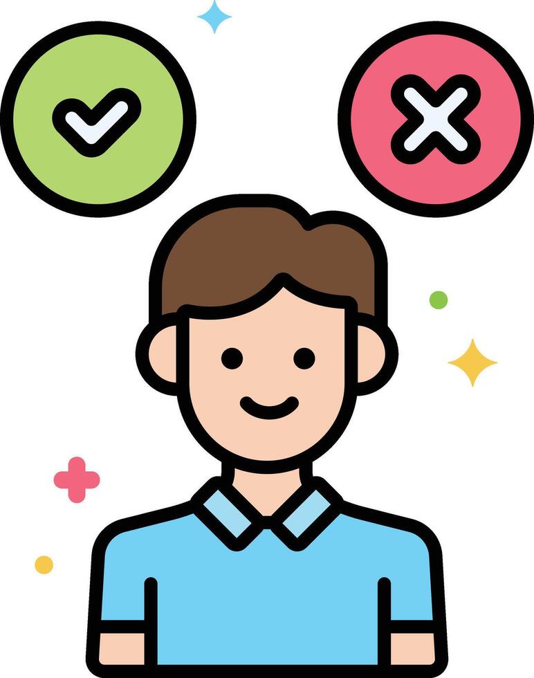 decision making illustration, icon or symbol vector