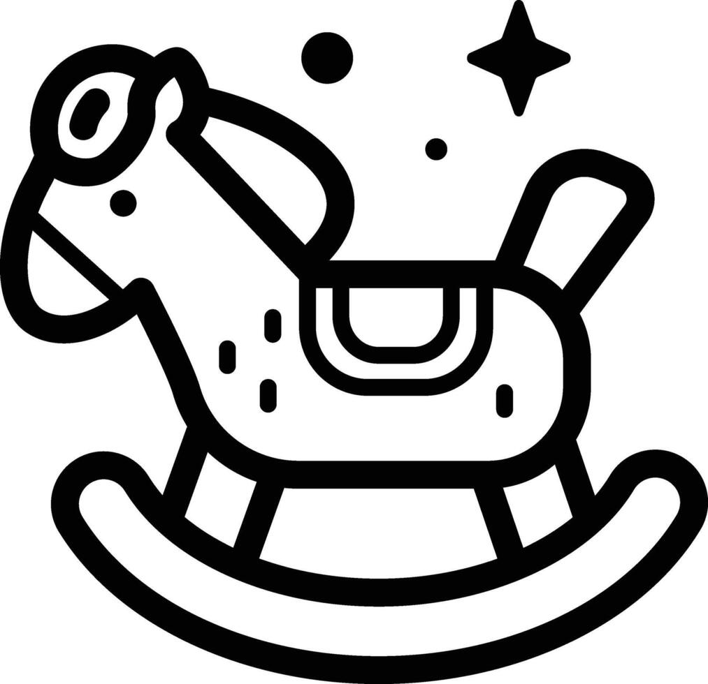 horse toy illustration, icon or symbol vector
