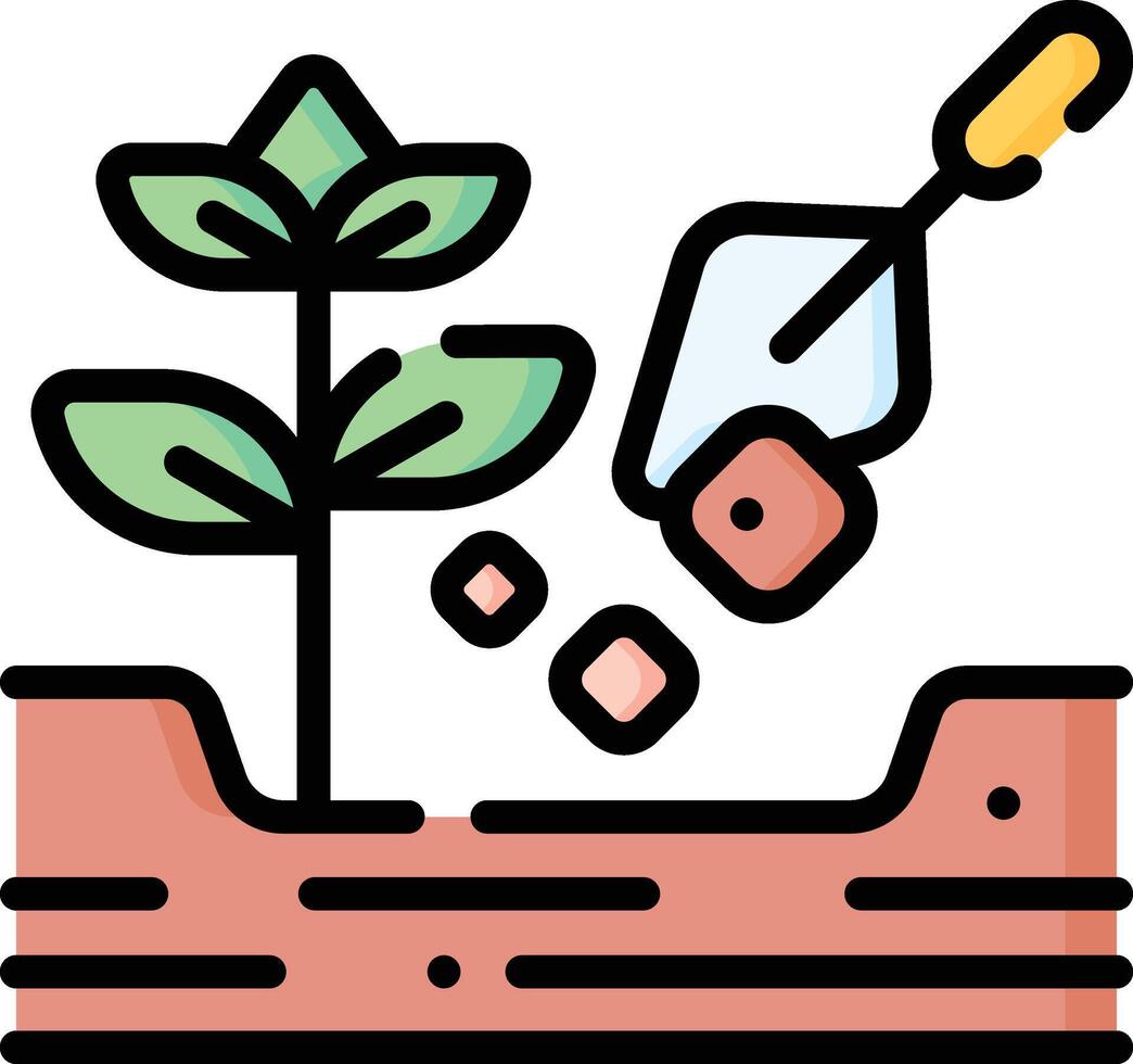 planting illustration, icon or symbol vector