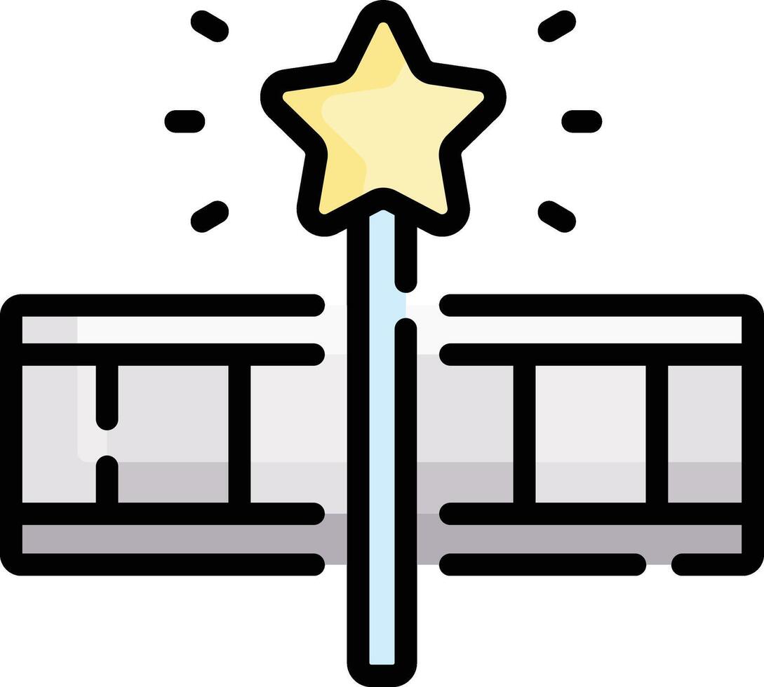 a star on a stick with a light on top vector