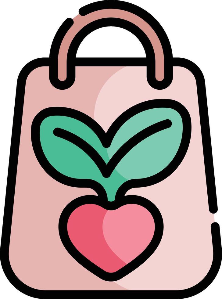 grocery bag illustration, icon or symbol vector