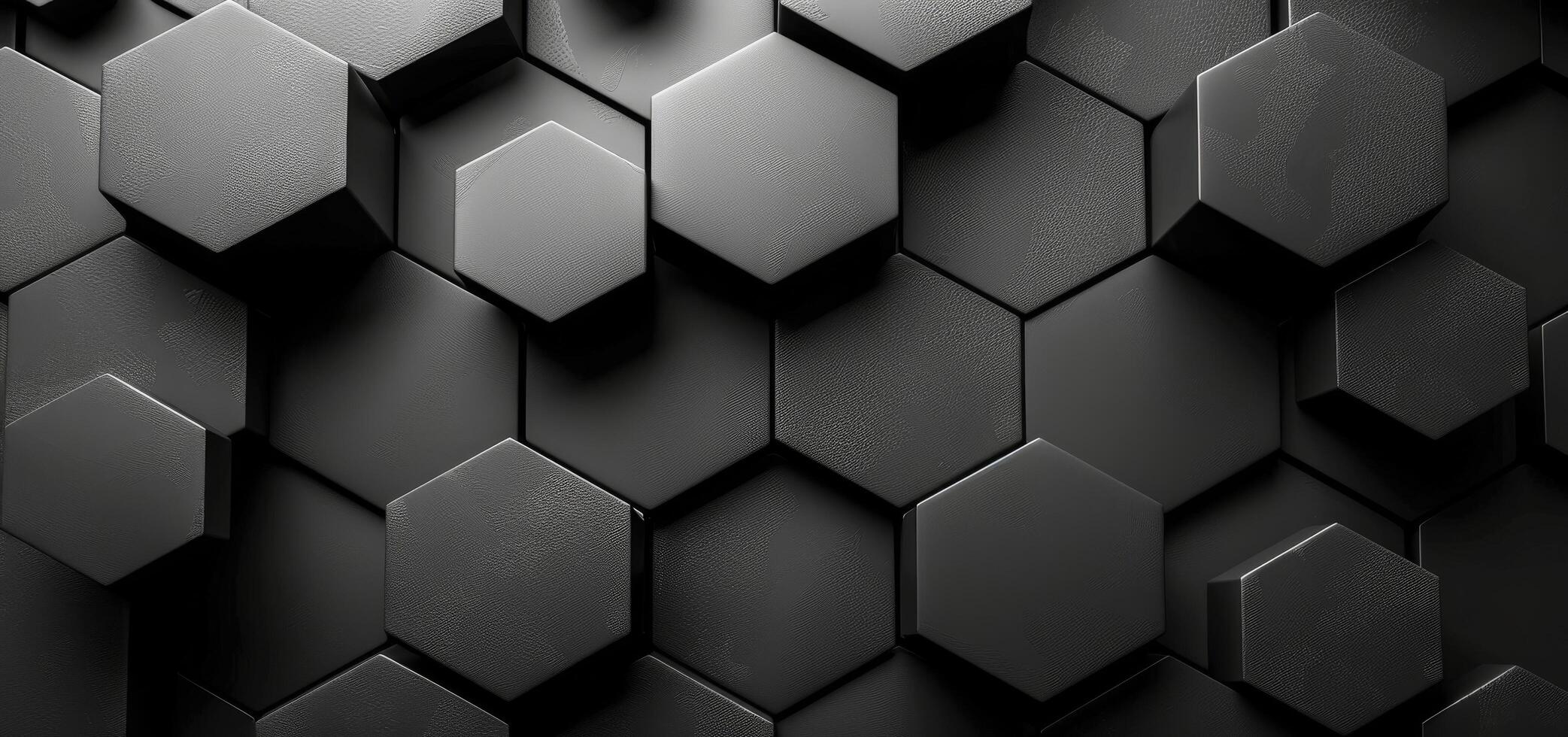 Black Hexagon Pattern Wall Abstract Background photo