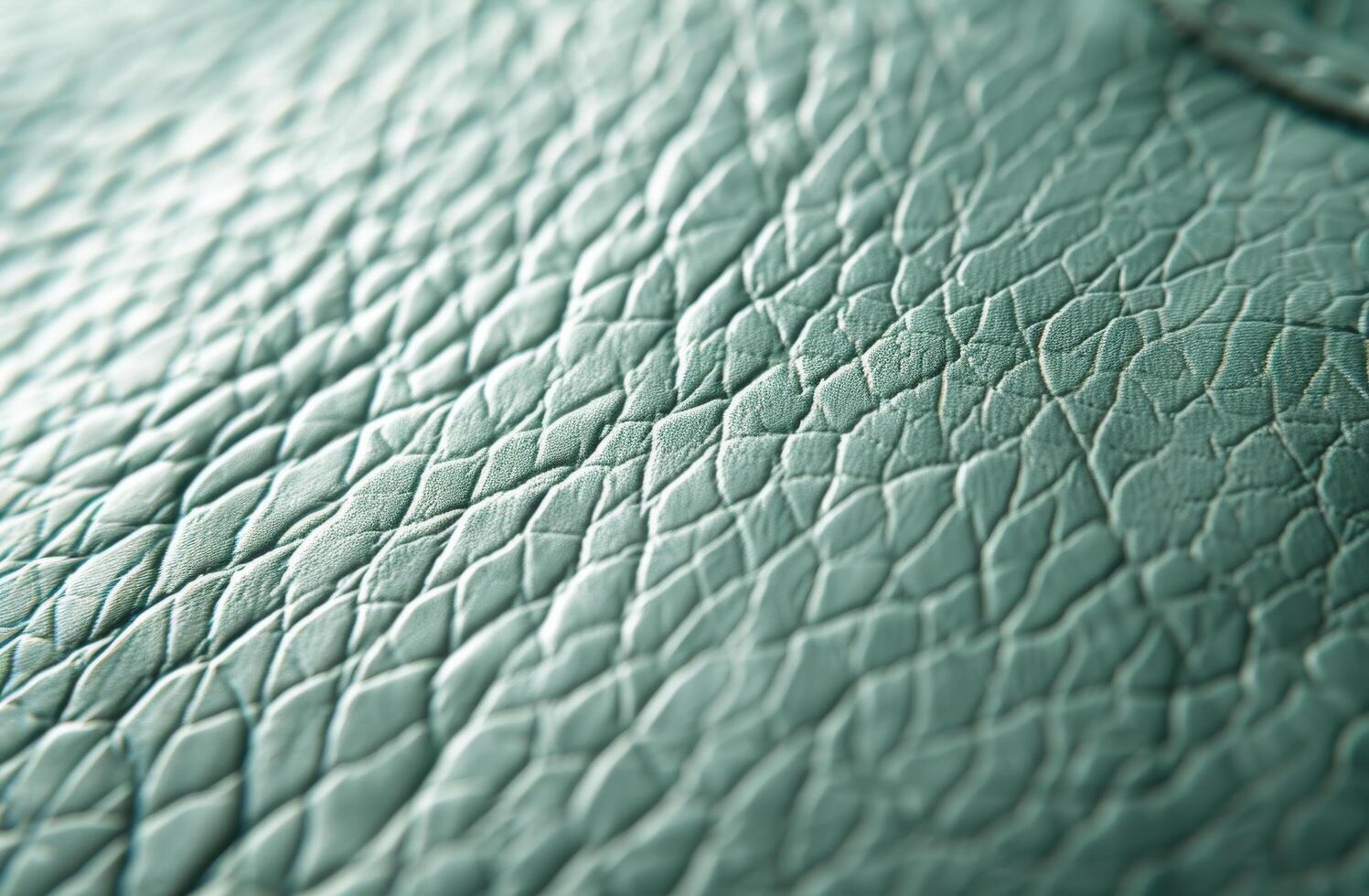 Closeup of Green Leather With Embossed Pattern photo