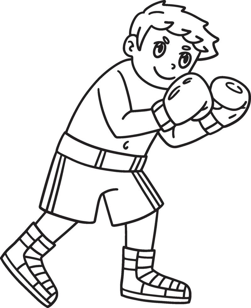 Boxing Boxer Raising Arms to Block Isolated vector