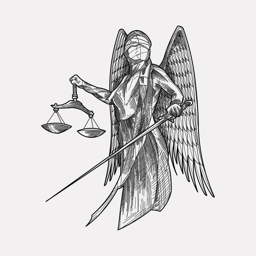 Themis justice artwork drawing illustration vector