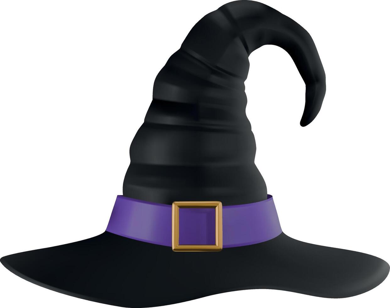 3d witch hat. isolated witch cap vector