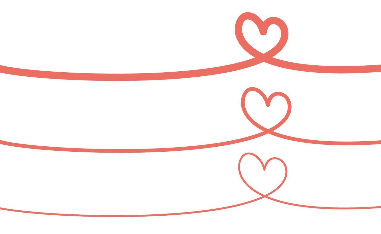 Heart continuous line drawing. Single contour heart for love design. vector