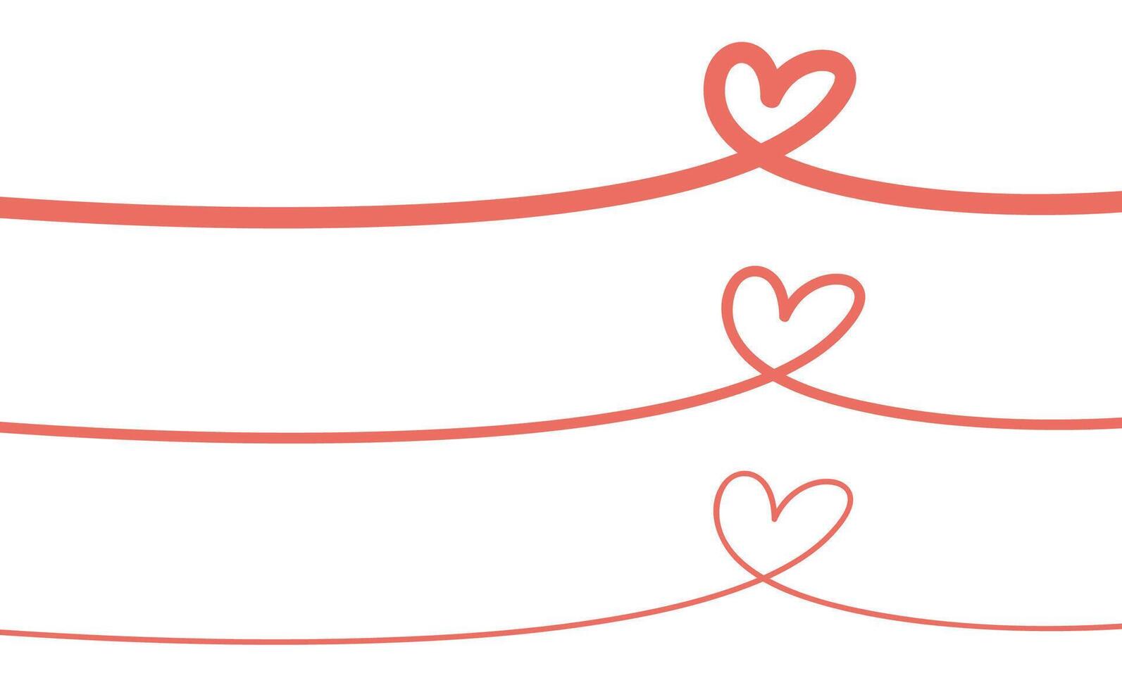Heart continuous line drawing. Single contour heart for love design. vector