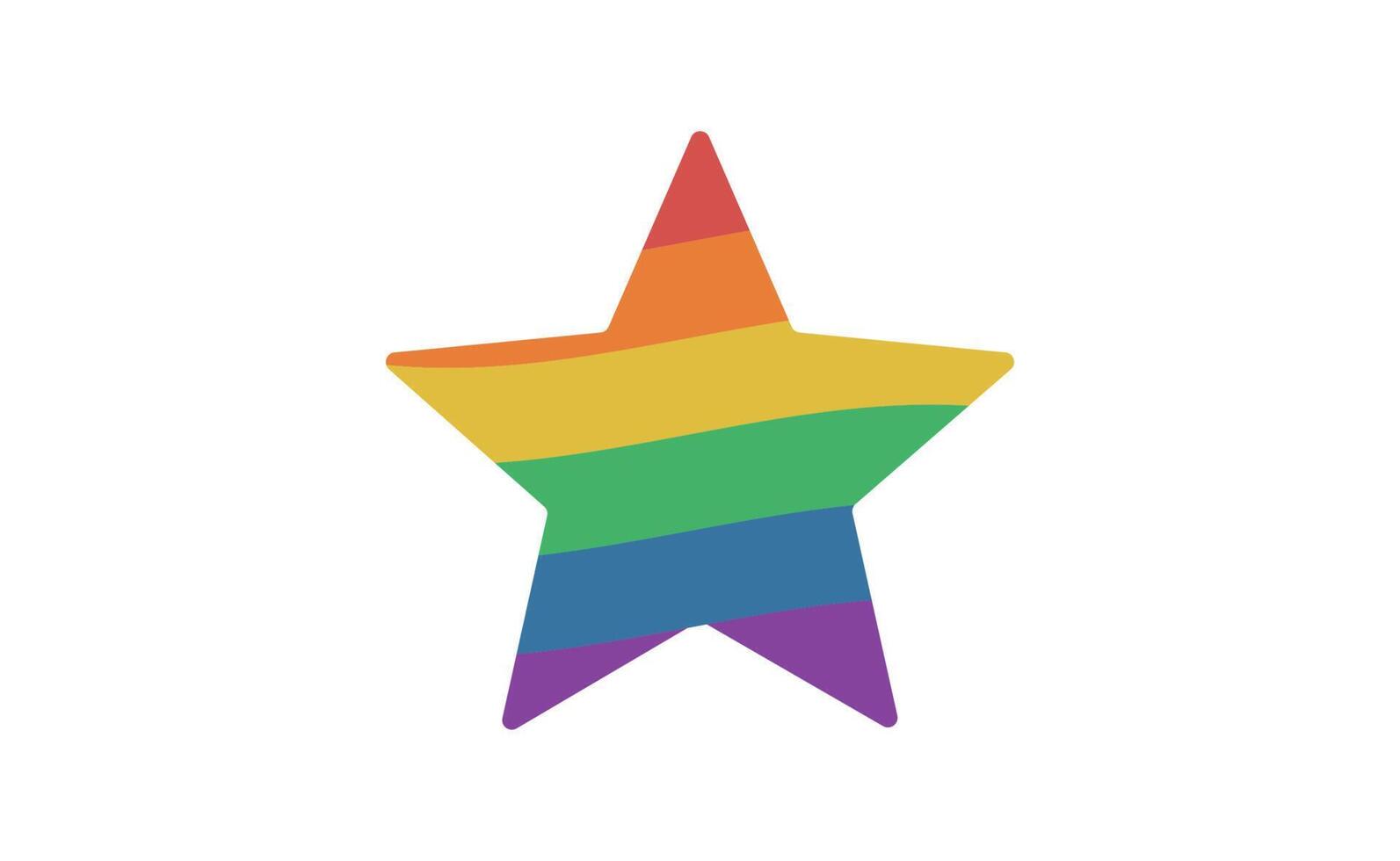 lgbtq rainbow flag star icon vector