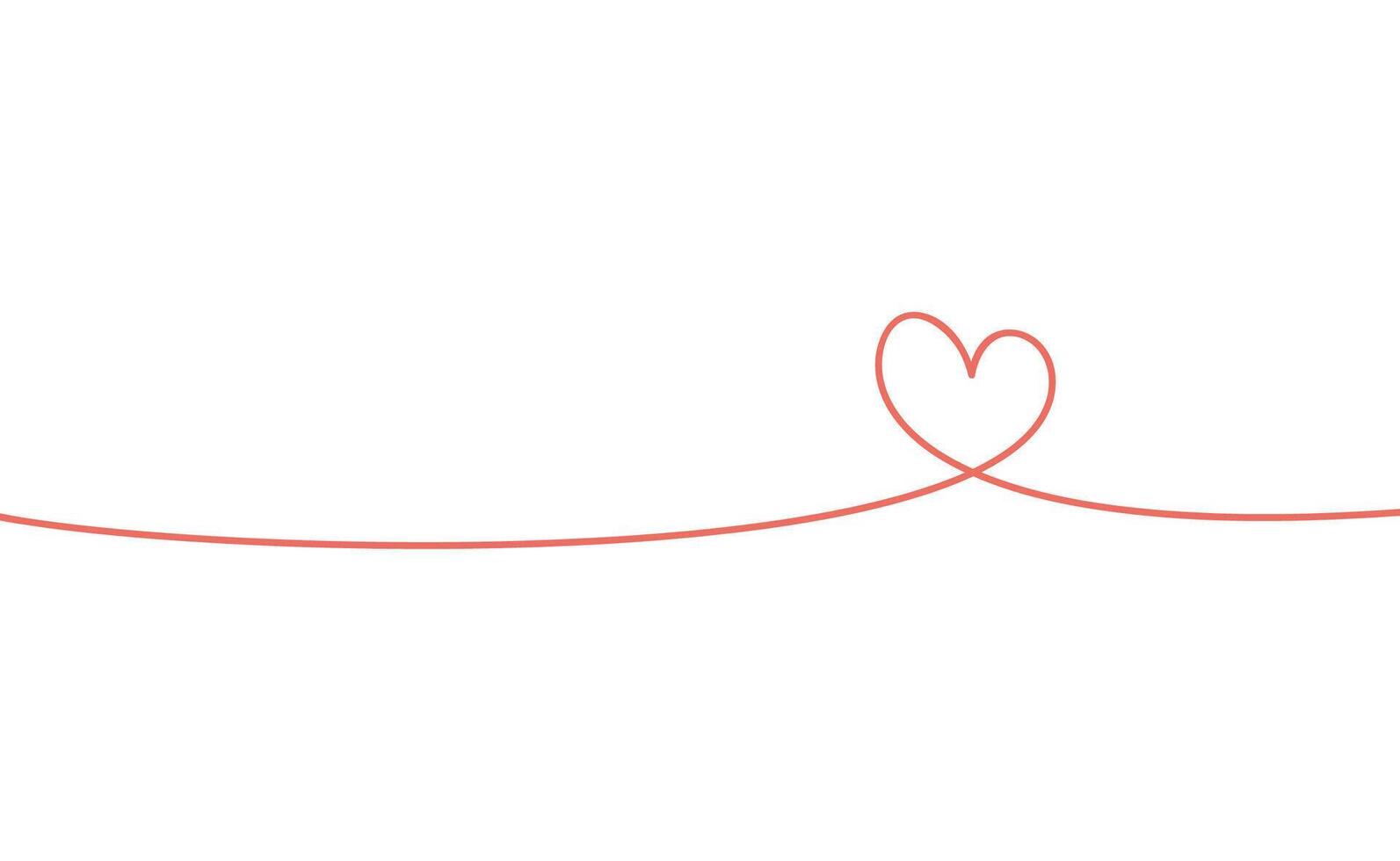 Heart continuous line drawing. Single contour heart for love design. vector