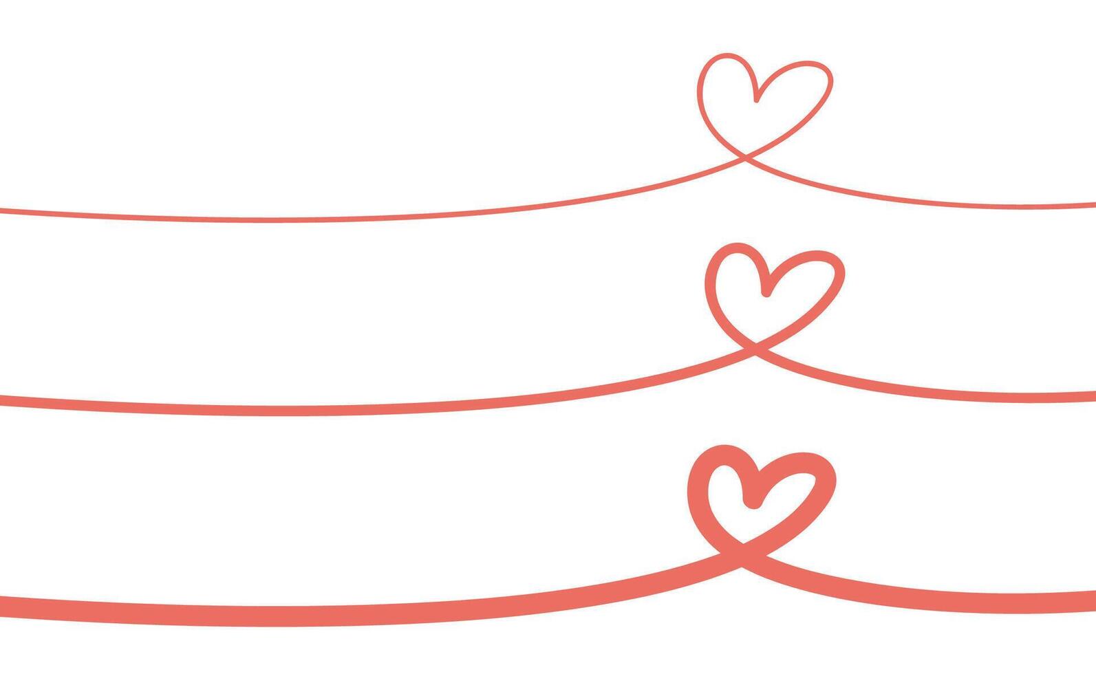 Heart continuous line drawing. Single contour heart for love design. vector