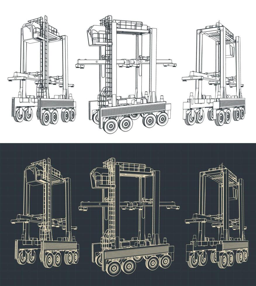 Straddle carrier illustrations vector