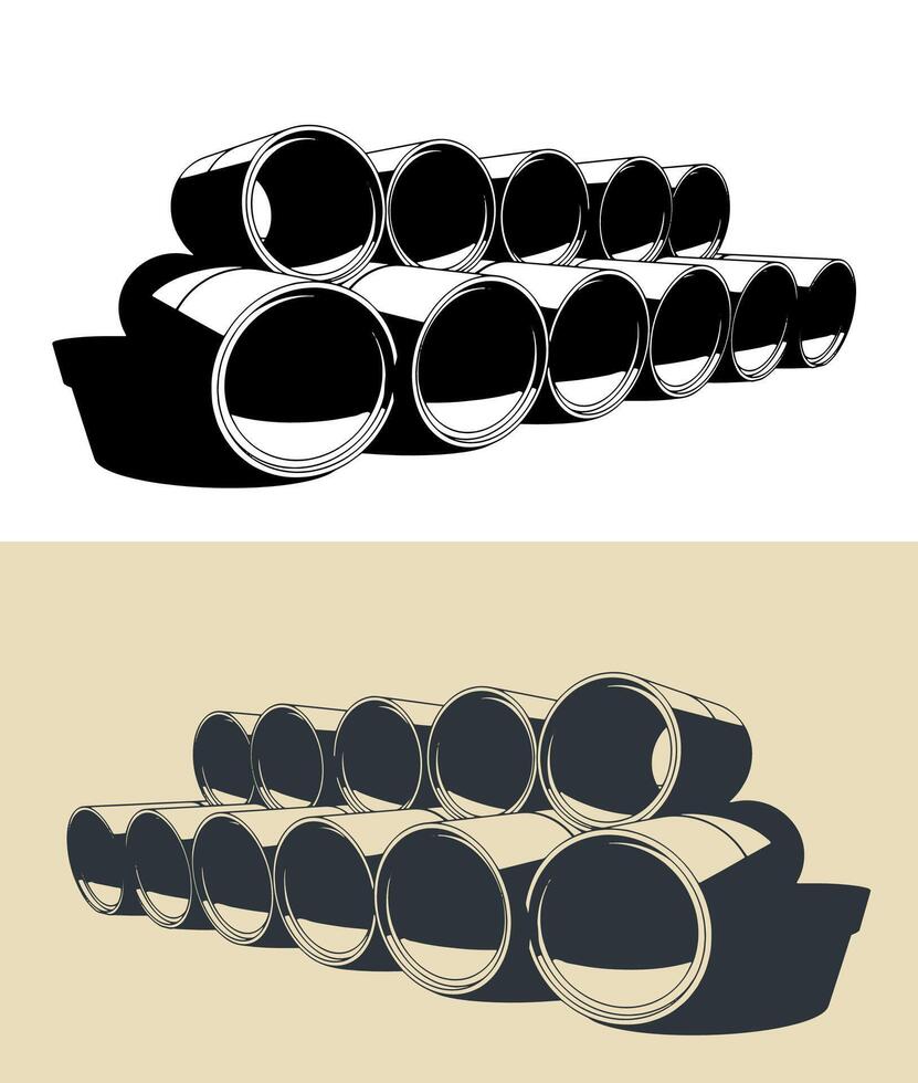 Reinforced concrete pipes vector